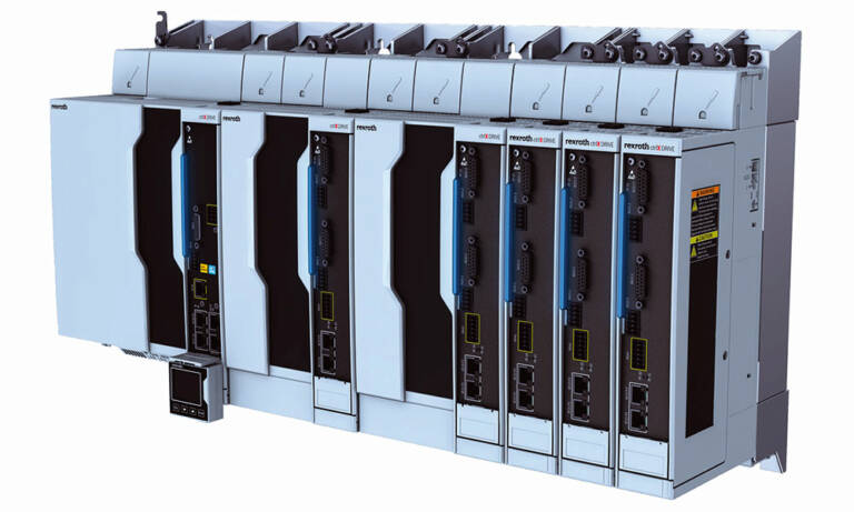 Bosch Rexroth travaille sur la performance des entraînements pour maximiser l’efficacité énergétique ainsi que sur la récupération de l’énergie. Ici : Bosch Rexroth ctrlX Drive. © Bosch Rexroth