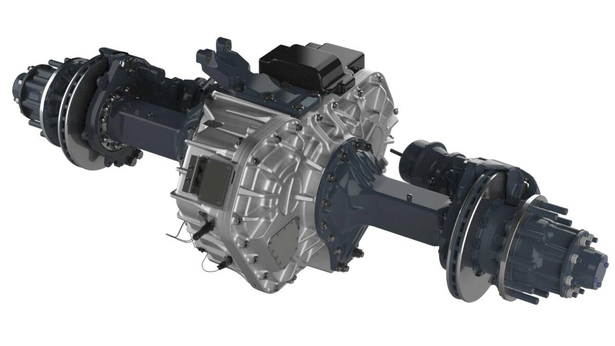 Allison Transmission a dévoilé la nouvelle série AXE, un système groupe motopropulseur complètement intégré, conçu pour s’intégrer dans un châssis standard d’un véhicule industriel, le long de l’essieu. © Allison Transmission