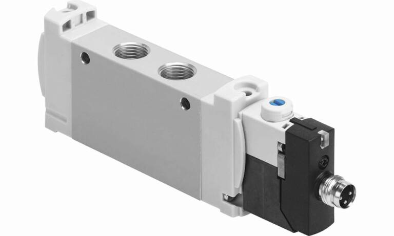Pour les marchés à gros volumes, Festo propose des distributeurs aux fonctions simplifiées, dans la gamme VUVG-…-S (plus compacts, photo ci-contre) et VUVS-…-S (plus robustes). © Festo