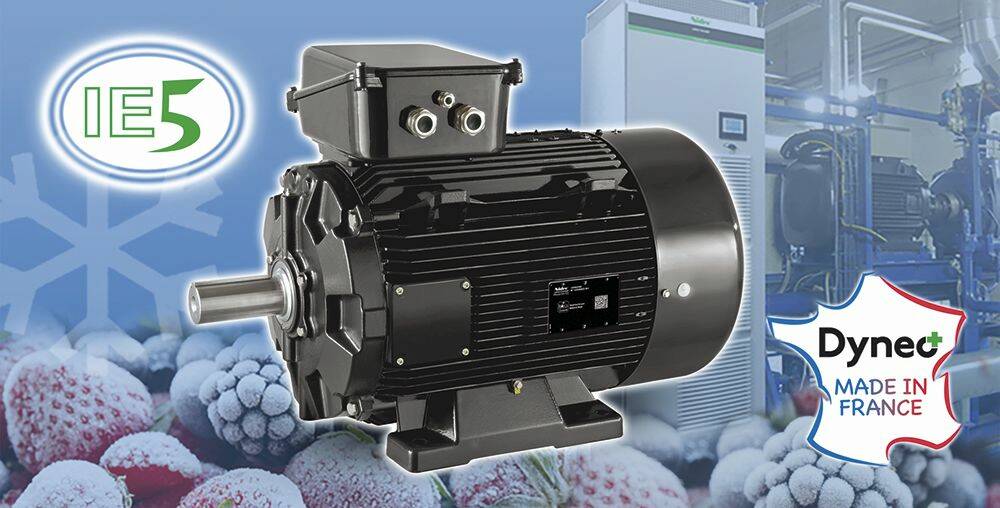 Nidec Leroy-Somer vient de lancer son nouveau moteur synchro-réluctant à aimants permanents Dyneo+, de 11 à 500 kW, pour des vitesses jusqu’à 4 500 tr/min.
© Nidec Leroy Somer