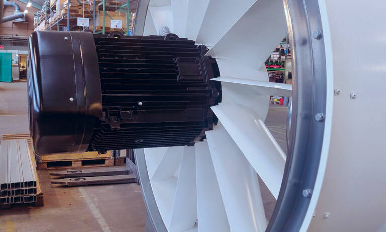 Ventilateur centrifuge équipé d'une solution Nidec Leroy Somer.