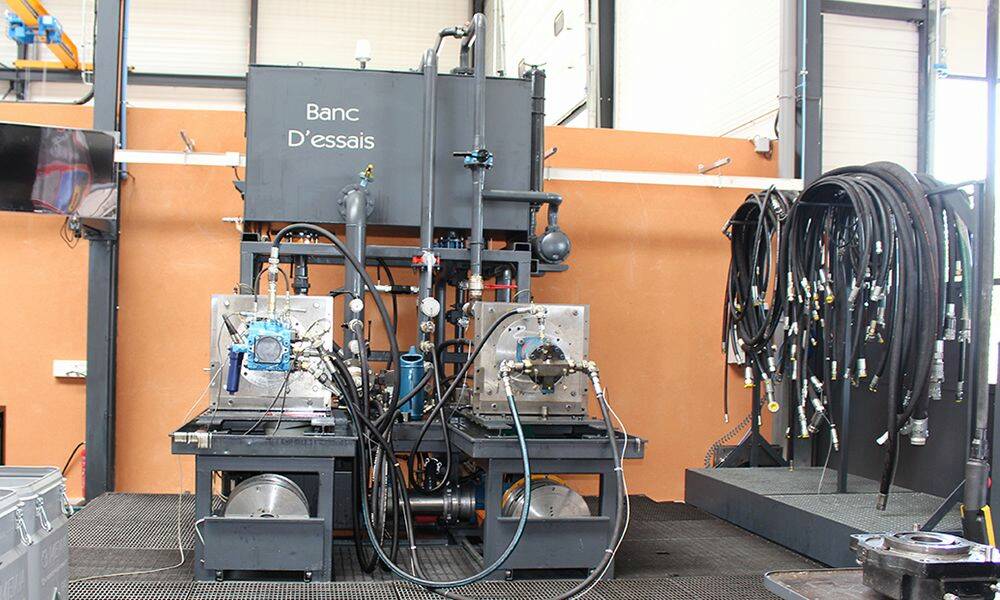 Banc d’essais de moteurs et pompes hydrauliques d’une puissance de 300 CV. © Fluidexpert