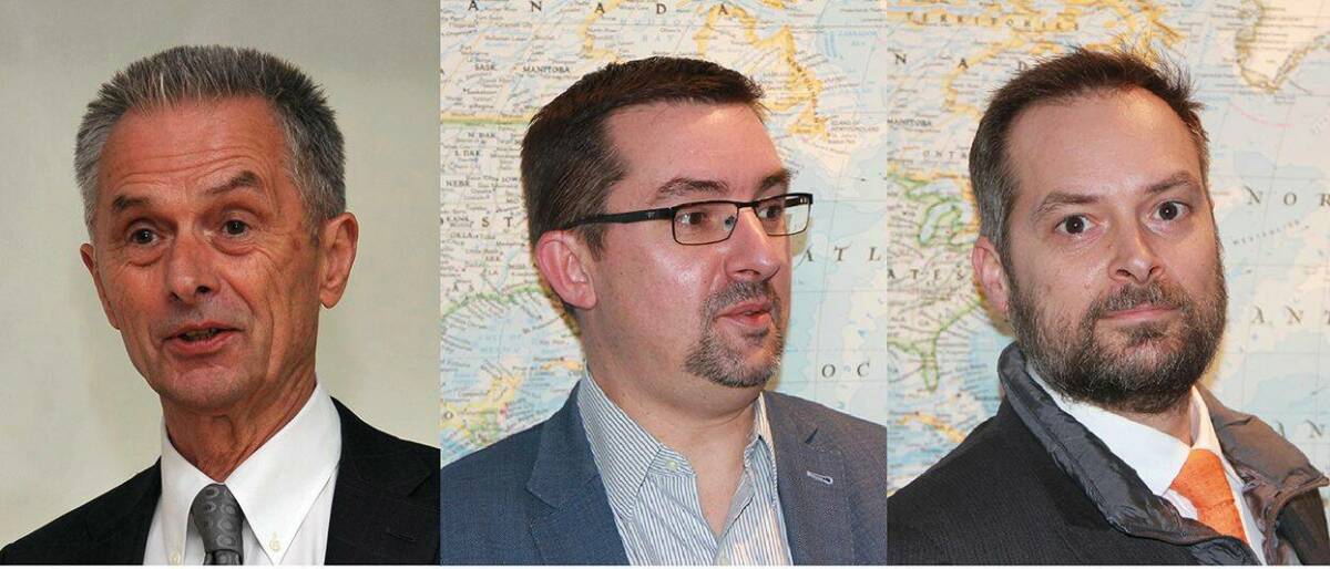 A gauche : Louis-Claude Porel passe la main après 50 ans passés à la tête du groupe Hydro Leduc. Au centre : François Porel devient président du groupe
Hydro Leduc. A droite : Philippe Porel est nommé directeur général du groupe Hydro Leduc. © Hydro Leduc