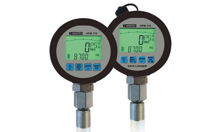 Le manomètre HPM 110 possède une pression nominale maximale de 600bar (8 700 psi)&nbsp;pour des fluides dans une plage de température&nbsp;
de -20 à 80 ° C.&nbsp;© Webtec
