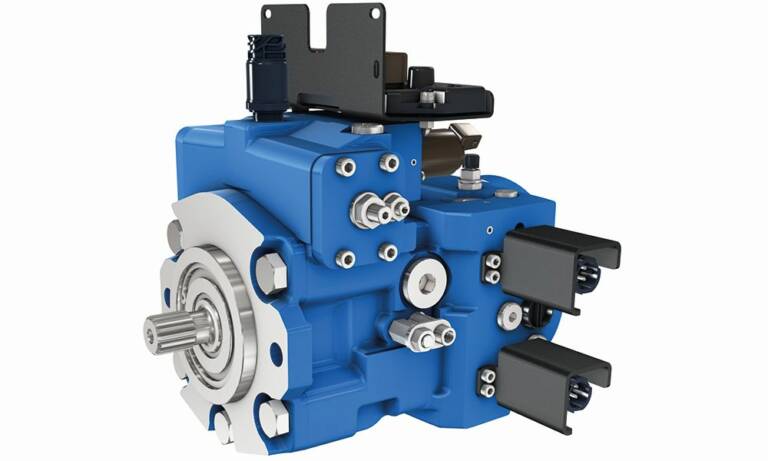 La PMe, une pompe proposée par Poclain Hydraulics est équipée de multiples capteurs et d’une unité de contrôle électronique intégrée (ECU).
© Poclain Hydraulics
