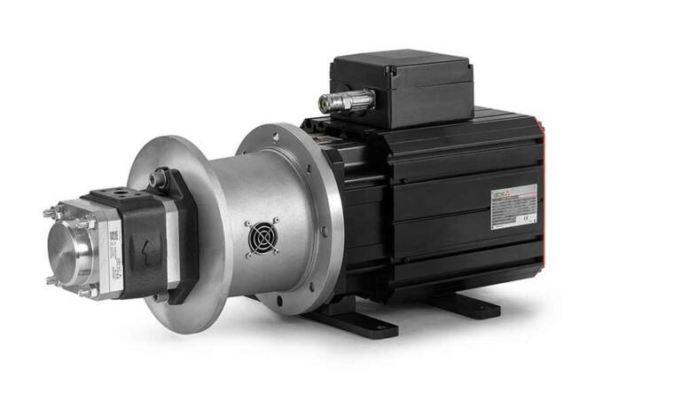 La haute efficacité de la servo-pompe permet de réduire la taille du groupe de puissance hydraulique.&nbsp;© Atos

