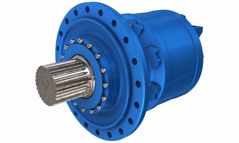 Poclain Hydraulics présente les moteurs hydrauliques à pistons radiaux MS 125 (jusqu’à 15.000 cm3 de cylindrée) dont la partie hydraulique a été reconçue afin d’accroître la vitesse et la puissance. © Poclain Hydraulics
