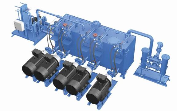 La gamme ABMAXX est destinée aux centrales de grandes capacités, allant de 2 500 à 20 000 litres, dédiées à la sidérurgie, aux presses ou aux machines de forte capacité. ©&nbsp;Bosch Rexroth
