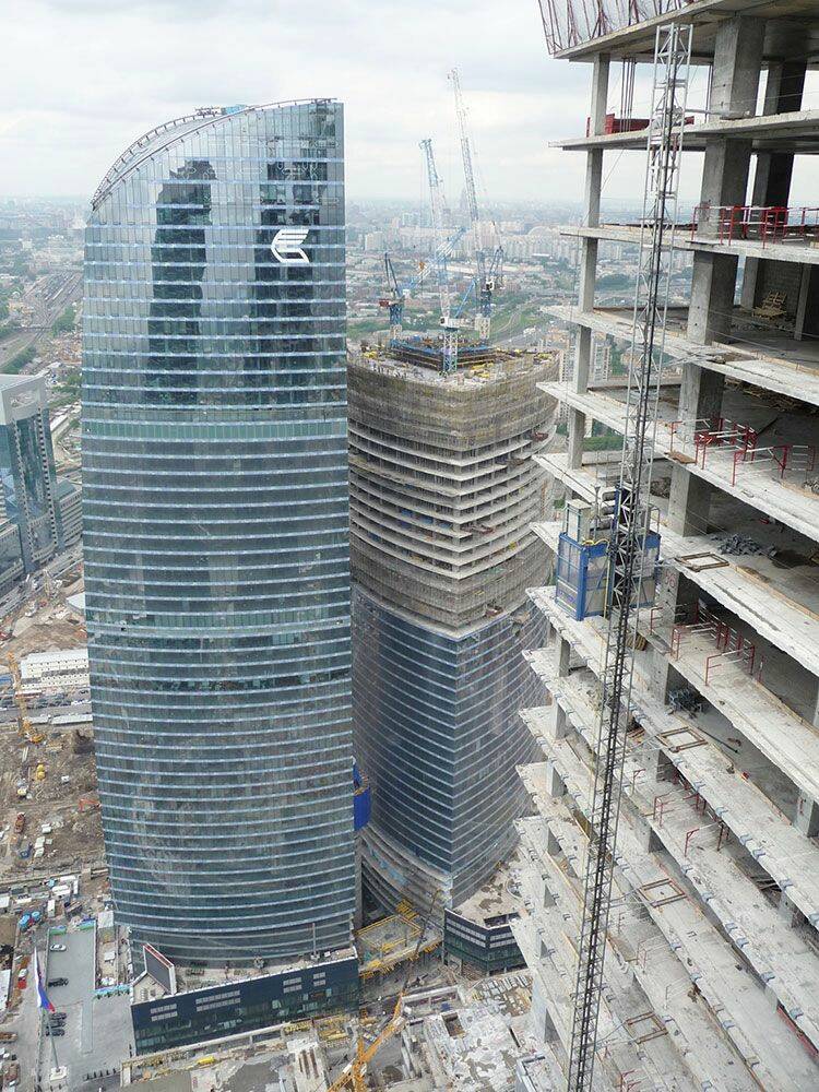 Un monte-matériaux Stros sur le chantier du centre d'affaires international de Moscou,Moskva-City comprenant le plus haut building en Europe.&nbsp;
© Nord Drivesystems
